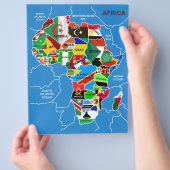 フラグ付きアフリカの地図 チラシ (手)