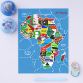 フラグ付きアフリカの地図 チラシ (シングル)