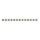 フラグ付きイエローレース市松模様にカー グログランリボン (正面)