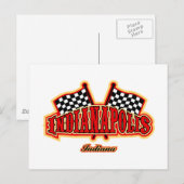 フラグ付きインディアナポリス ポストカード (正面/裏面)