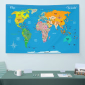 フラグ付きワールドマップ 横断幕 (トレードショー)