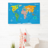 フラグ付きワールドマップ 横断幕 (インサイチュ)