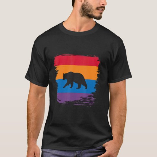 フラグ付き影のシルエットカラフルを作成 Tシャツ (正面)