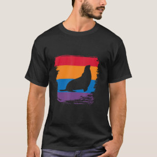 フラグ付き影シルエットをシカラフルール Tシャツ