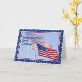 フラグ付き海軍卒業者カードおめでとう カード (黄色い花)