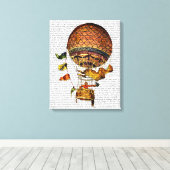 フラグ付き熱気球 キャンバスプリント (インサイチュ (ウッドフロア))