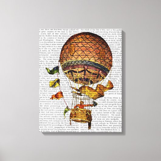 フラグ付き熱気球 キャンバスプリント (正面)