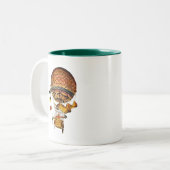 フラグ付き熱気球 ツートーンマグカップ (正面左)