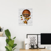 フラグ付き熱気球 ポスター (ホームオフィス)