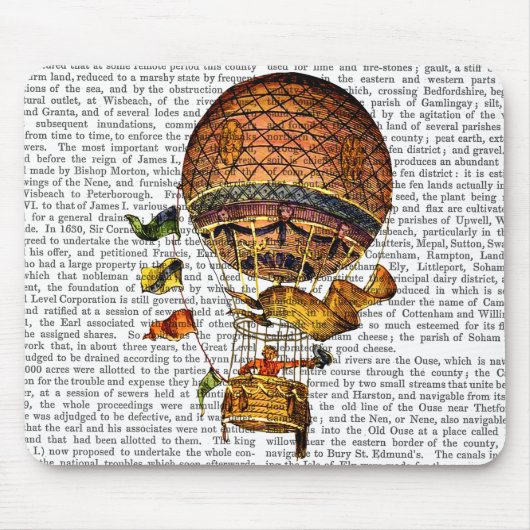 フラグ付き熱気球 マウスパッド (正面)