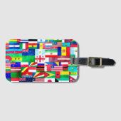 フラグ国際的コラージュ ラゲッジタグ (正面横)