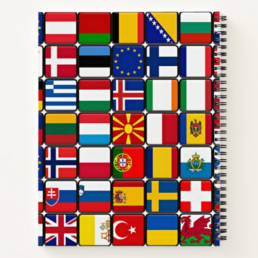 フラグ国際的コラージュ、世界の国旗 ノートブック (裏面)