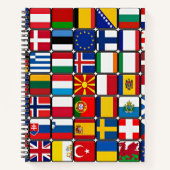 フラグ国際的コラージュ、世界の国旗 ノートブック (正面)