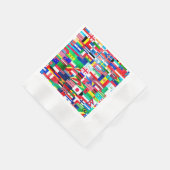 フラグ国際的コラージュ 縁ありカクテルナプキン (角)