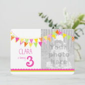 フラグ女カラフルの子3rd誕生日パーティー招待状 招待状 (スタンド正面)