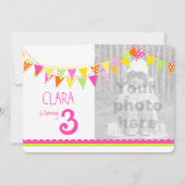 フラグ女カラフルの子3rd誕生日パーティー招待状 招待状 (正面)