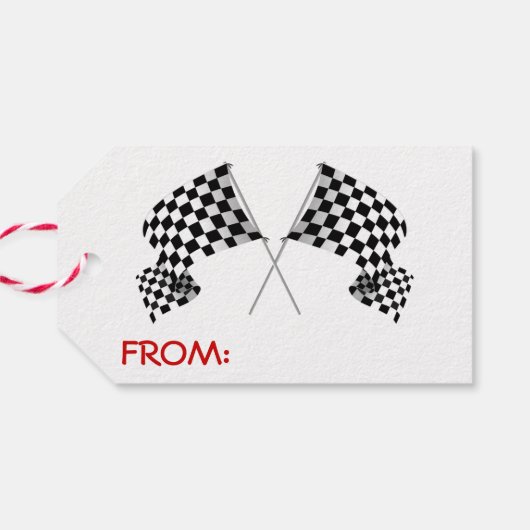 フラグ市松模様にデザインギフトラベル ギフトタグ (裏面横)