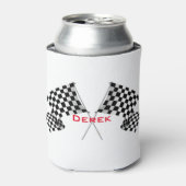 フラグ市松模様にデザインクーラーボックス 缶クーラー (缶正面)