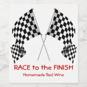 フラグ市松模様にデザインワインラベル ワインラベル (シングルラベル)