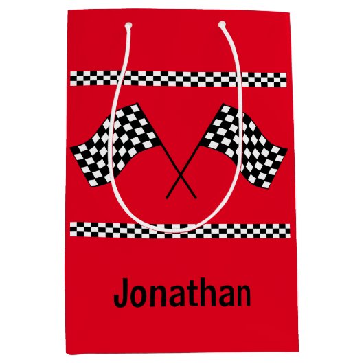 フラグ市松模様にデザイン抱き枕 ミディアムペーパーバッグ (正面)