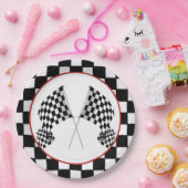 フラグ市松模様にデザイン紙パーティープレート ペーパープレート (パーティー)