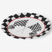 フラグ市松模様にデザイン紙パーティープレート ペーパープレート (アングル)