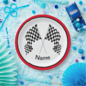 フラグ市松模様にデザイン紙パーティープレート ペーパープレート (パーティー)