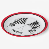 フラグ市松模様にデザイン紙パーティープレート ペーパープレート (アングル)