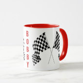 フラグ市松模様にデザイン マグカップ (正面右)