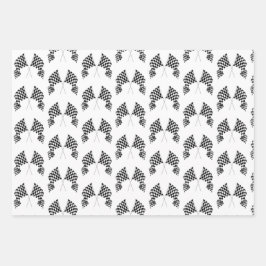 フラグ市松模様にデザイン ラッピングペーパーシート