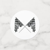 フラグ市松模様に紙吹雪 コンフェッティ (スモール正面)