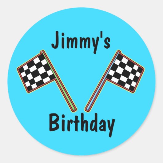 フラグ市松模様に誕生日シール ラウンドシール (正面)