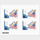 フラグ日 長方形シール (シート)