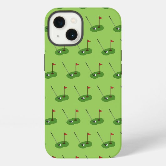 フラグ柄のゴルフコースホール iPhoneケース (裏面)