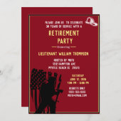 フラグ消防士/消防署長の退職パーティー 招待状 (正面/裏面)