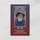 フラグ祈りの言葉カードグラデーションフォトブルー赤カード 名刺 (正面)