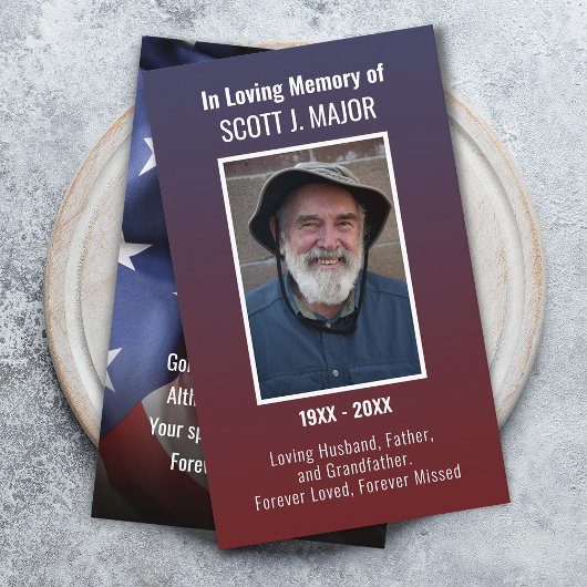 フラグ祈りの言葉カードグラデーションフォトブルー赤カード 名刺