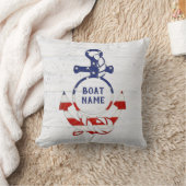 フラグ航海のいかりオン木材装飾用クッション クッション (ブランケット)