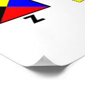 フラグ航海のアルファベットと数字のポスター ポスター (角)