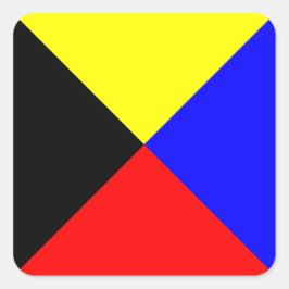 フラグ航海のシグナル文字Z (Zulu) スクエアシール