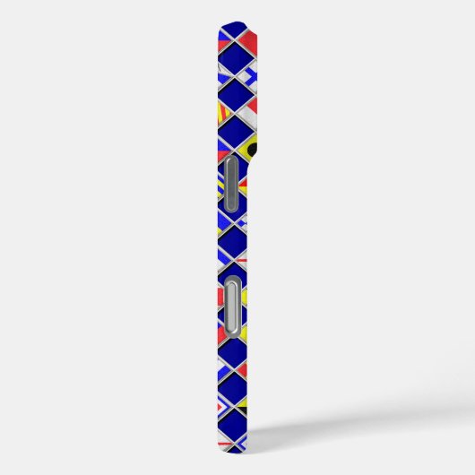 フラグ航海のシグナルNavy Blue市松模様にスタイル Case-Mate iPhoneケース (裏面 / 右)