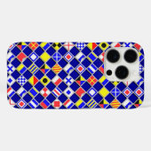 フラグ航海のシグナルNavy Blue市松模様にスタイル Case-Mate iPhoneケース (裏面 (横))