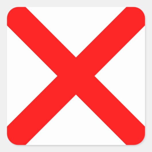 フラグ航海の信号文字V (Victor) スクエアシール (正面)