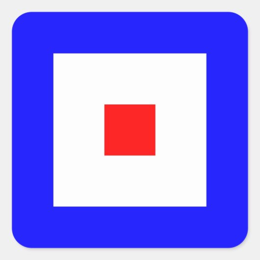 フラグ航海の信号文字W (ウイスキー) スクエアシール (正面)