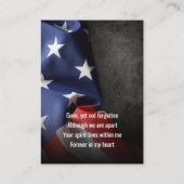 フラグ葬儀記念写真ブルー祈りの言葉カード 名刺 (裏面)