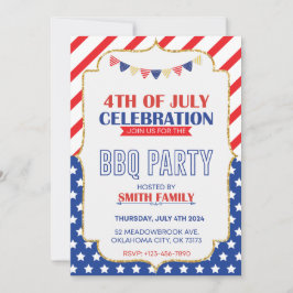 フラグ鮮やかデザイン独立日パーティー 招待状