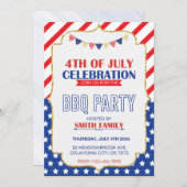 フラグ鮮やかデザイン独立日パーティー 招待状 (正面/裏面)