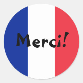 フラグ・ありがとう フランス語でメルシー! ラウンドシール