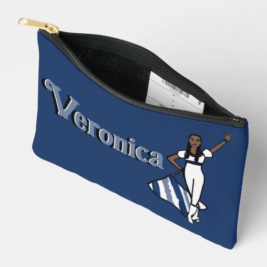 フラグ/カラーガードアクセサリーバッグ青 アクセサリーポーチ (見開き)