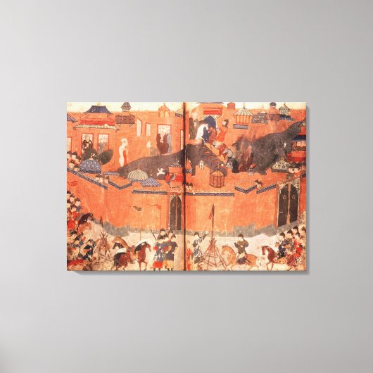 フラグ・カーンの指導の下でモンゴル人 キャンバスプリント (正面)